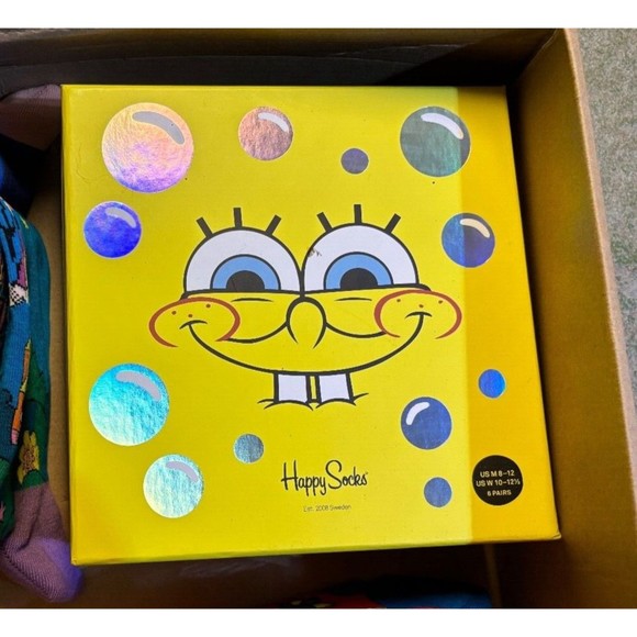 Happy Socks Special Edition "Sponge Bob" Box Set - 8-12 US - Picture 1 of 3
